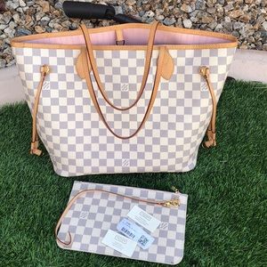 Louis Vuitton Neverfull MM Damier Azur Canvas Tote